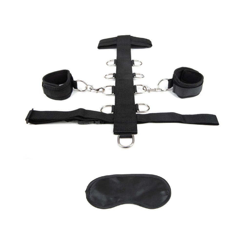 ANGUILA ELÉCTRICA - CONJUNTO DE ARNESES AJUSTABLES DE CUELLO Y MUÑECA DE 3 PIEZAS LUX FETISH NEGRO