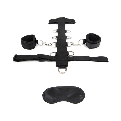 ANGUILA ELÉCTRICA - CONJUNTO DE ARNESES AJUSTABLES DE CUELLO Y MUÑECA DE 3 PIEZAS LUX FETISH NEGRO
