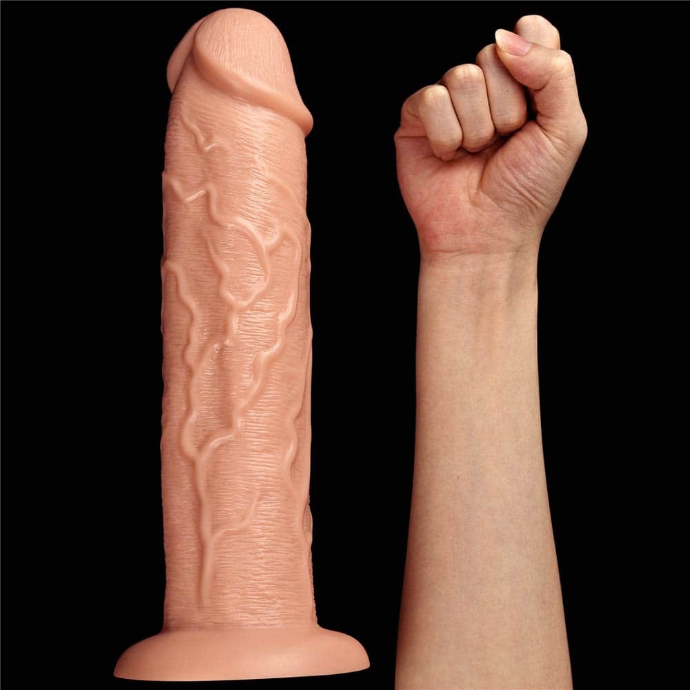 LOVETOY - 11'' REALISTIC LONG VIBRATING DILDO FLESH