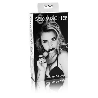 SPORTSHEETS - MORDAZA DE BOLA SÓLIDA AJUSTABLE SEX & MISCHIEF ROJA