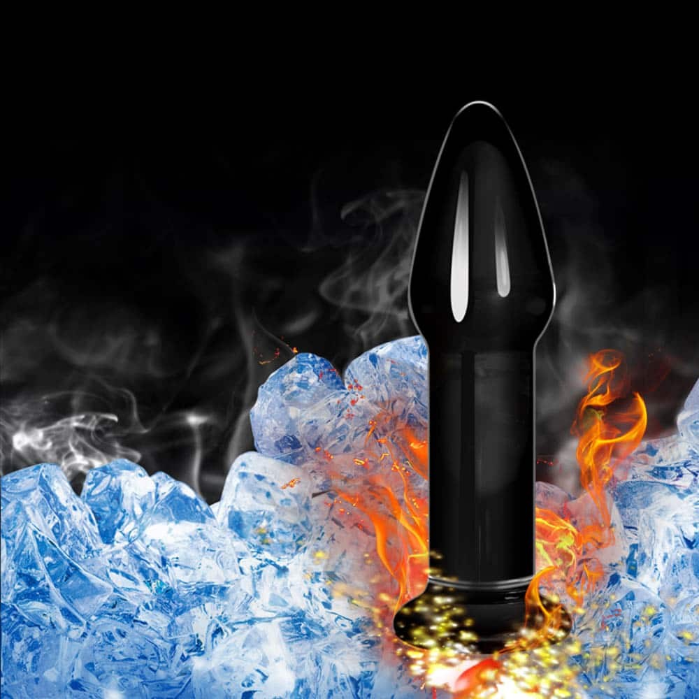 LOVETOY - 5" GLASS ROMANCE ANAL PLUG BLACK