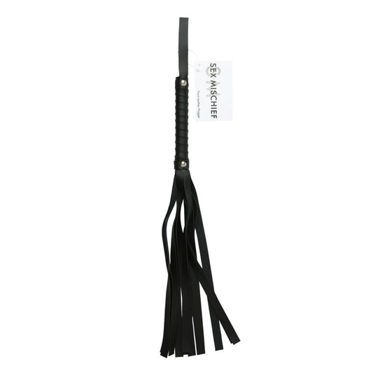 SPORTSHEETS SEX & MISCHIEF FAUX LEATHER FLOGGER BLACK