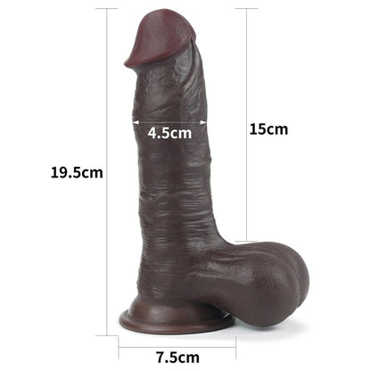 LOVETOY - 7.8'' SLIDING SKIN DUAL LAYER DONG BROWN