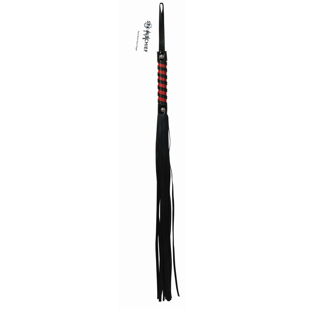 SPORTSHEETS - SEX & MISCHIEF RED & BLACK STRIPE FLOGGER