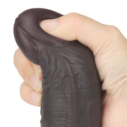 LOVETOY - 10'' DUAL LAYERED SILICONE ROTATOR BROWN