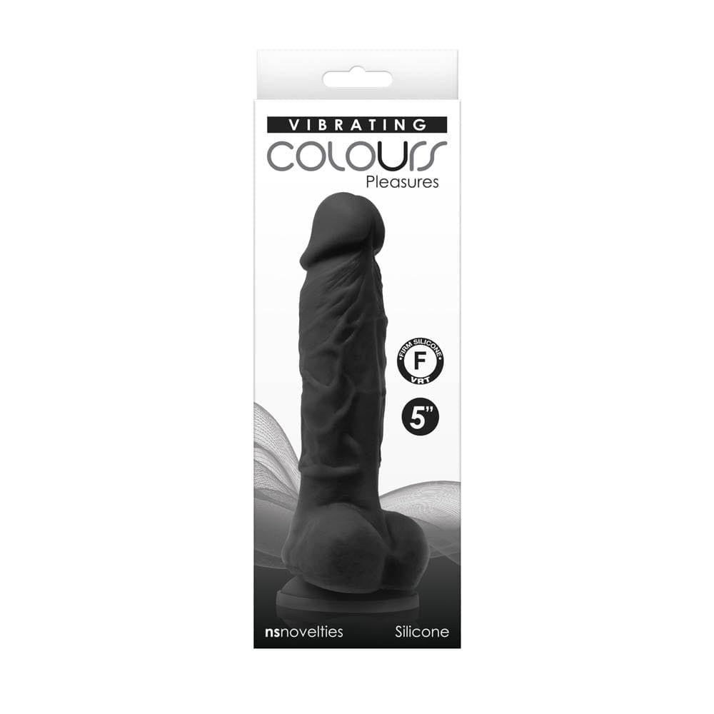 NS TOYS - COLOURS - PLEASURES - VIBRATING - 5" DILDO - BLACK