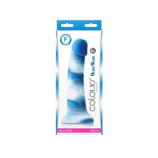 NS TOYS - COLOURS - PLEASURES - YUM YUM  7" DILDO - BLUE_B15O25_3