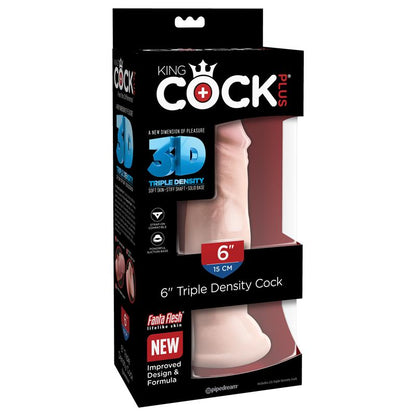 KING COCK - 3D TRIPLE DENSITY DILDO PLUS 6 FLESH
