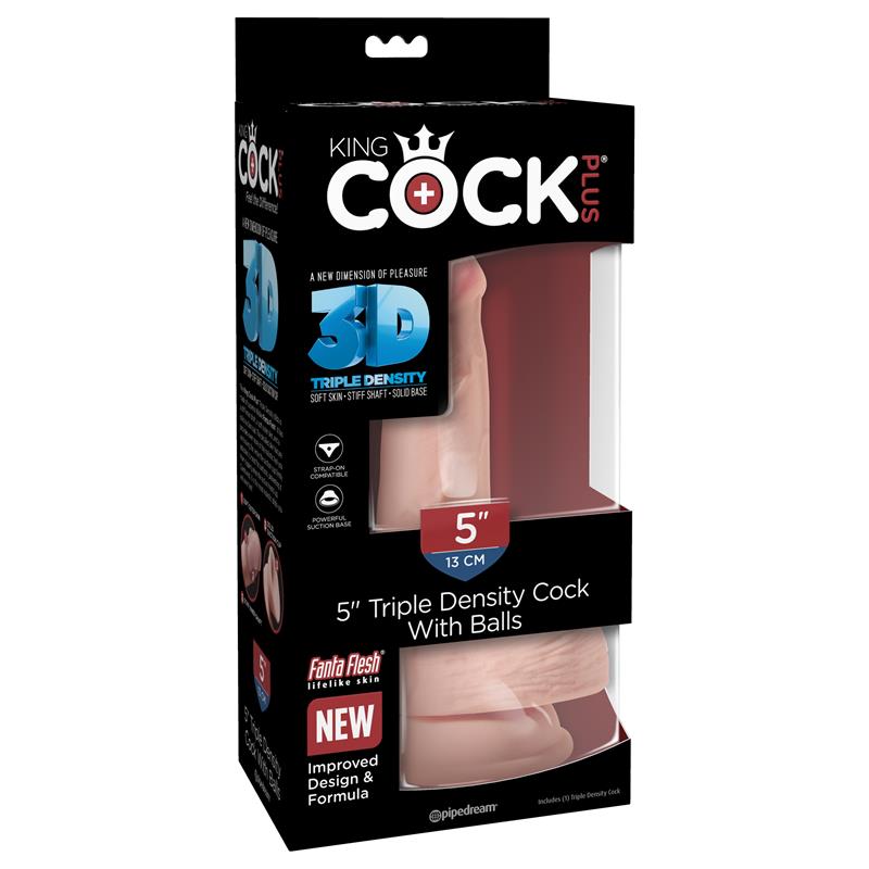 KING COCK - 3D TRIPLE DENSITY DILDO WITH BALLS PLUS 5 FLESH