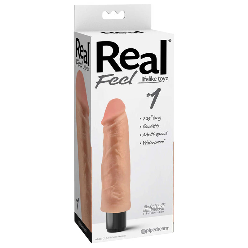 REAL FEEL LIFELIKE TOYZ NO. 1 REALISTIC 7.25 IN. VIBRATING DILDO BEIGE