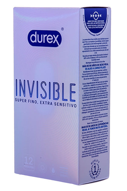 DUREX - INVISIBLE SUPERFINO EXTRASENSIBLE 12 UDS