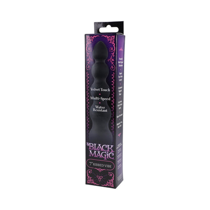 DOC JOHNSON - BLACK MAGIC 7IN RIBBED VIBRATOR