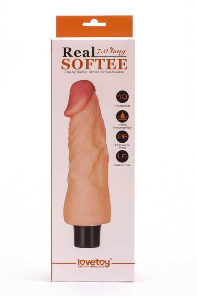 LOVETOY - 7" REAL SOFTEE VIBRATING DILDO  1
