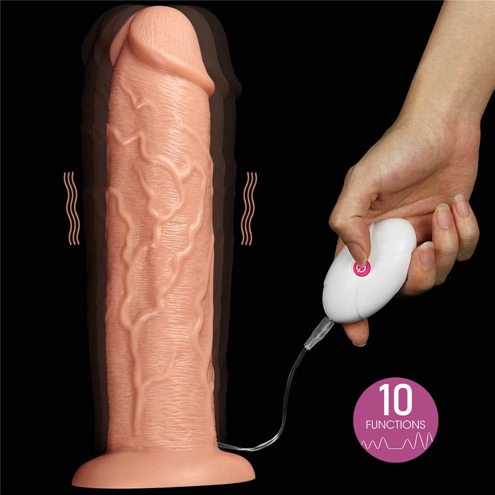 LOVETOY - 11'' REALISTIC LONG VIBRATING DILDO FLESH