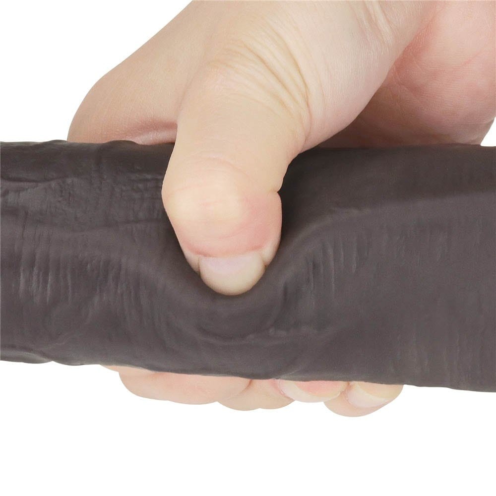 LOVETOY - 10'' DUAL LAYERED SILICONE ROTATOR BROWN