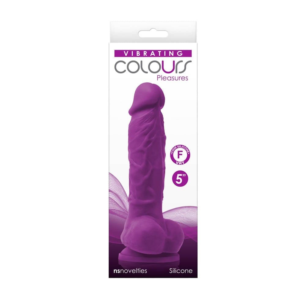 NS TOYS - COLOURS - PLEASURES - VIBRATING - 5" DILDO - PURPLE