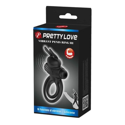 PRETTY LOVE - PRETTY LOVE VIBRANT PENIS RING 3 BLACK