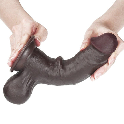 LOVETOY - 7.8'' SLIDING SKIN DUAL LAYER DONG BROWN