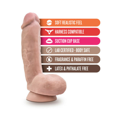 X5 HARD ON 8.5 IN. DILDO WITH BALLS BEIGE