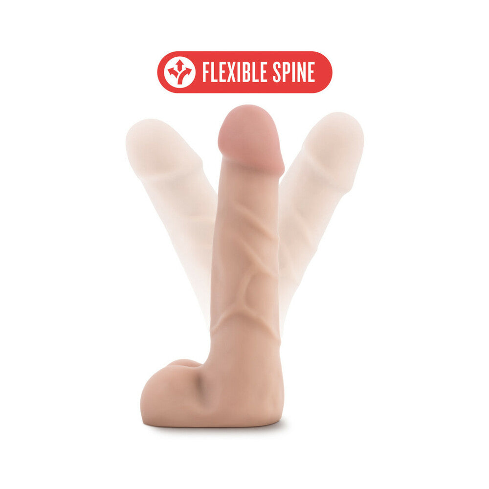 X5 PLUS REALISTIC 7 IN. POSABLE DILDO WITH BALLS BEIGE