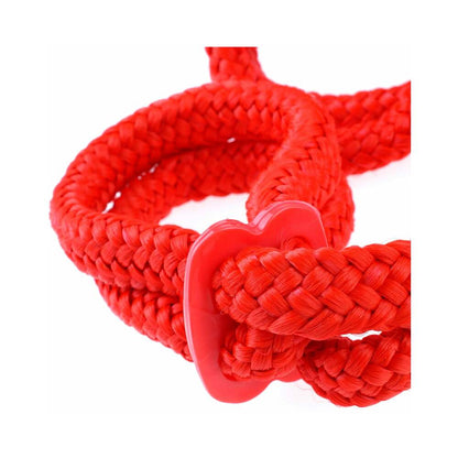 FETISH FANTASY SERIES SILK ROPE LOVE CUFFS RED