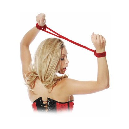 FETISH FANTASY SERIES SILK ROPE LOVE CUFFS RED