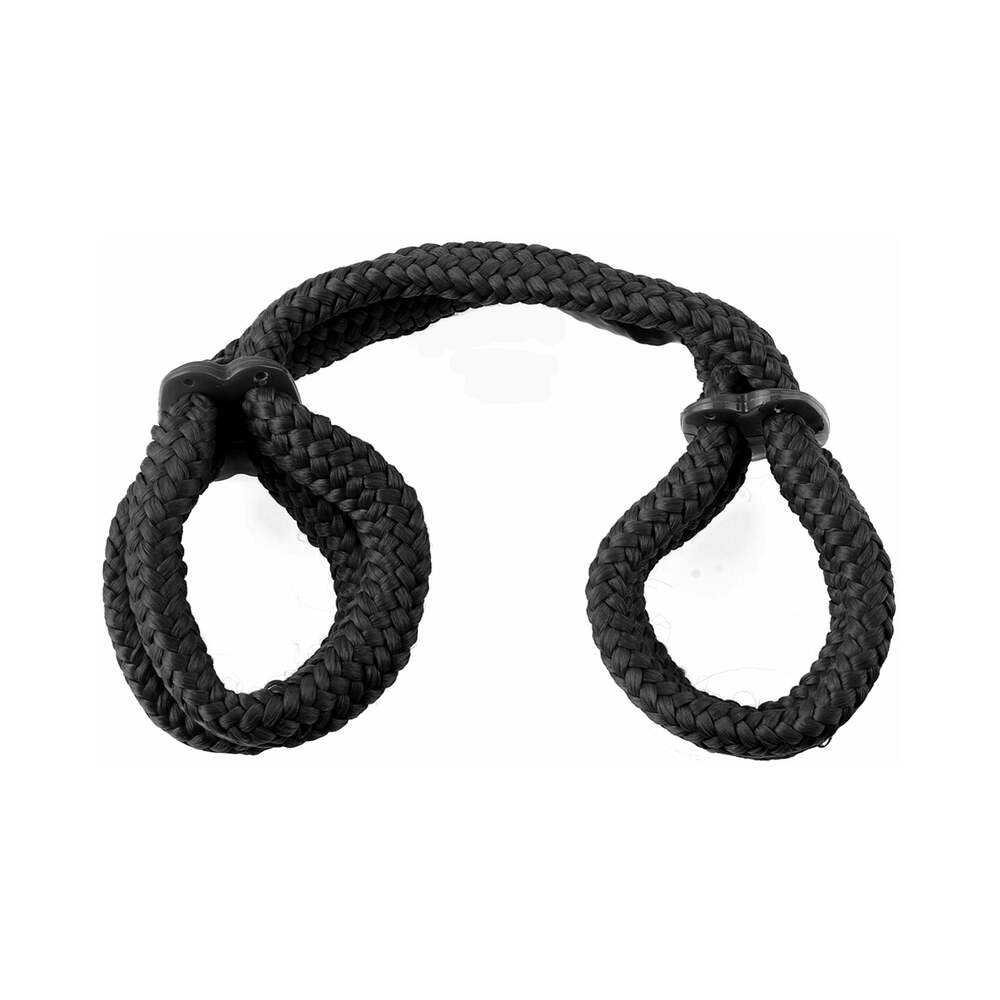 FETISH FANTASY SERIES SILK ROPE LOVE CUFFS BLACK