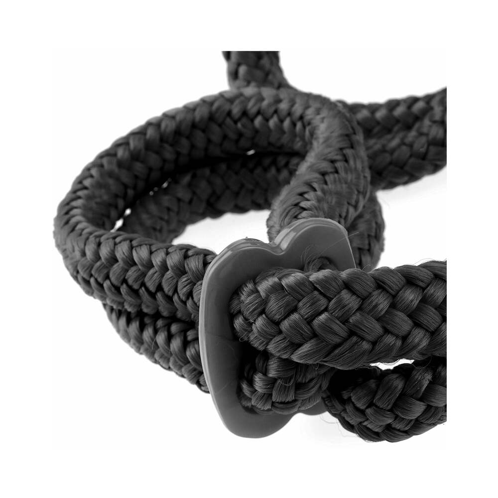 FETISH FANTASY SERIES SILK ROPE LOVE CUFFS BLACK