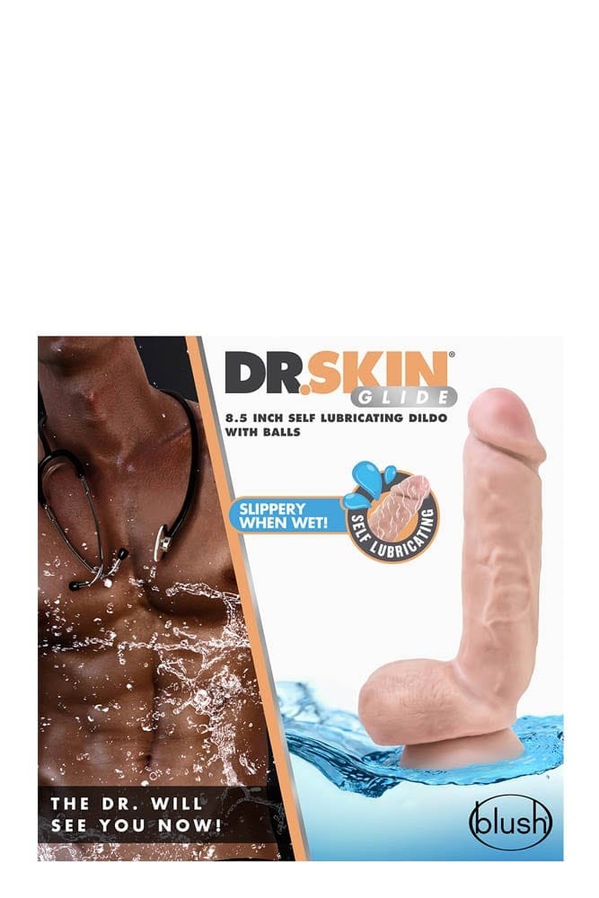 BLUSH - DR. SKIN 8.5INCH SELF LUBRICATING DILDO