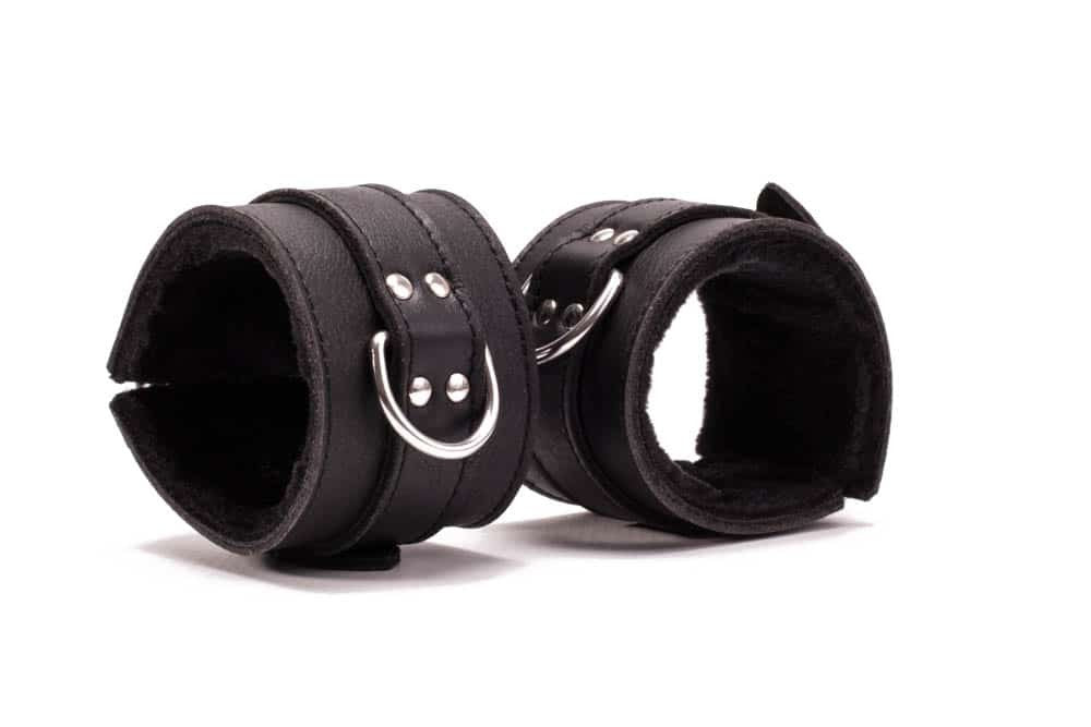 DEVIL STICKS - HAND CUFFS GRAIN LEATHER BLACK