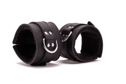 DEVIL STICKS - HAND CUFFS GRAIN LEATHER BLACK