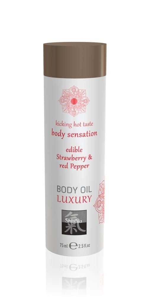 SHIATSU - LUXURY BODY OIL EDIBLE  - STRAWBERRY & RED PEPPER 75ML