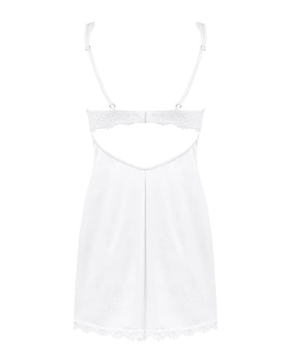 OBSESSIVE - AMOR BLANCO UNDERWIRE CHEMISE & THONG WHITE   S/M