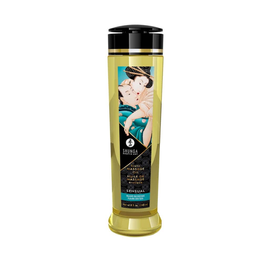 SHUNGA - EROTIC MASSAGE OIL 240 ML / 8 OZ ISLAND BLOSSOMS