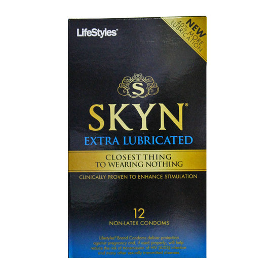 LIFESTYLES - SKYN EXTRA LUBRICATED CONDOMS (12 PACK) (BOX PACKAGING)