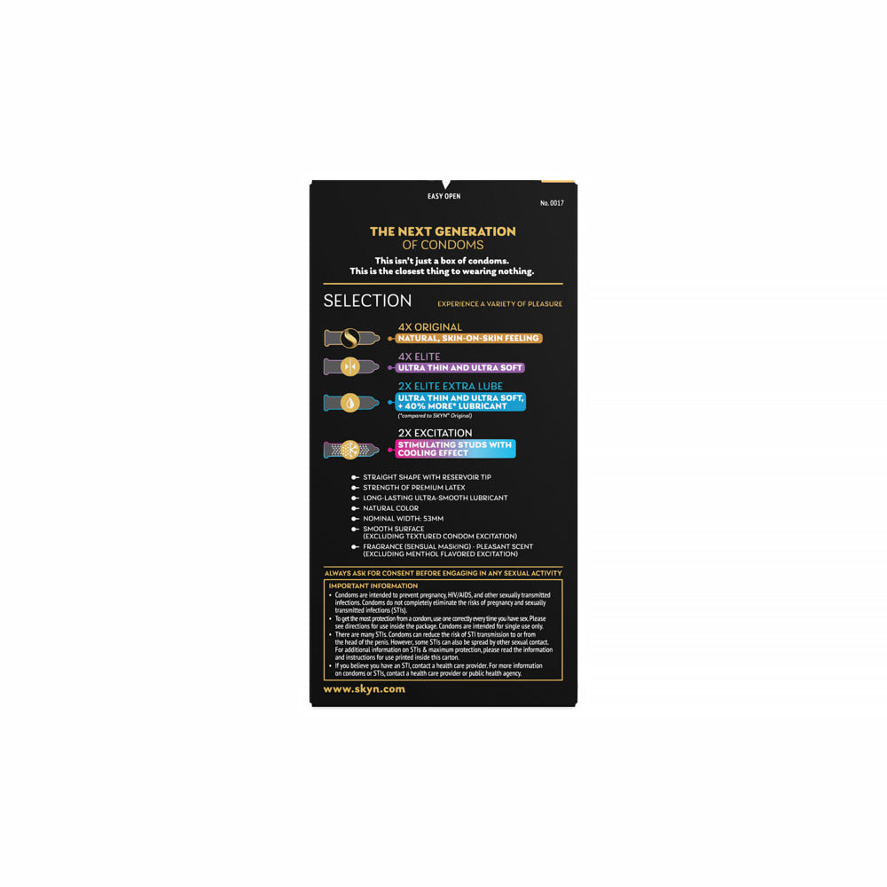 LIFESTYLES SKYN SELECTION NON-LATEX CONDOMS 12-PACK