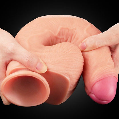 LOVETOY - 11" DUAL LAYER PLATINUM SILICONE COCK