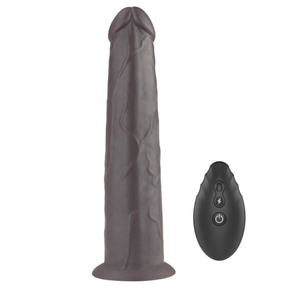 LOVETOY - 9'' DUAL LAYERED SILICONE ROTATOR BROWN