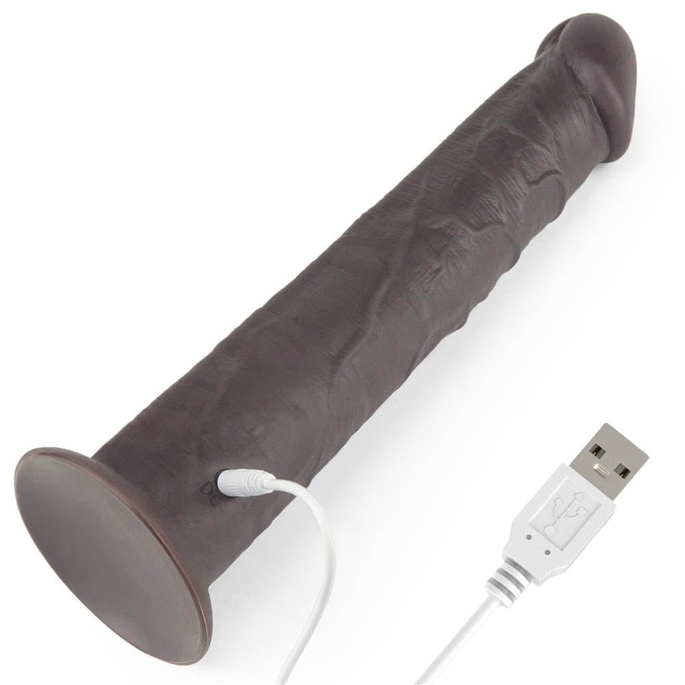 LOVETOY - 10'' DUAL LAYERED SILICONE ROTATOR BROWN