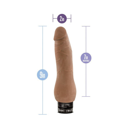 AU NATUREL TOMAS 9 IN. DUAL DENSITY VIBRATING DILDO TAN