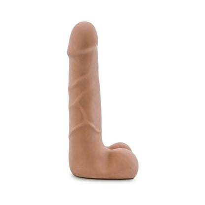 AU NATUREL SUAVE 7 IN. POSABLE DUAL DENSITY DILDO WITH BALLS TAN