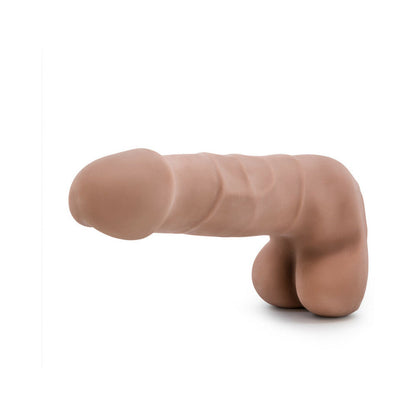 AU NATUREL SUAVE 7 IN. POSABLE DUAL DENSITY DILDO WITH BALLS TAN