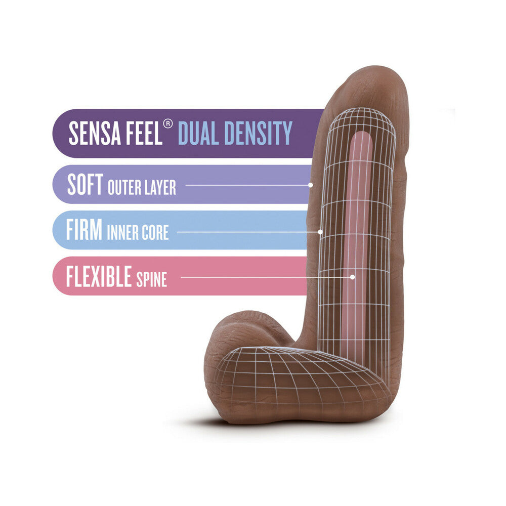 AU NATUREL CARLITO 5 IN. POSABLE DUAL DENSITY DILDO WITH BALLS TAN