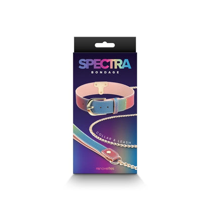 NS TOYS - SPECTRA BONDAGE - COLLAR &  LEASH - RAINBOW