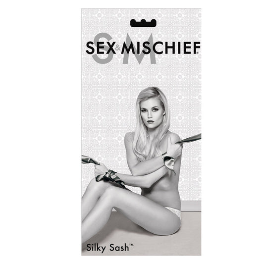 SPORTSHEETS - SEX & MISCHIEF SILKY SASH RESTRAINTS BLACK