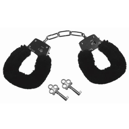 SPORTSHEETS SEX & MISCHIEF FURRY HANDCUFFS BLACK