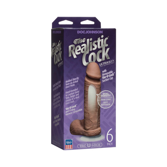 THE REALISTIC COCK - UR3 - 6 INCH BROWN
