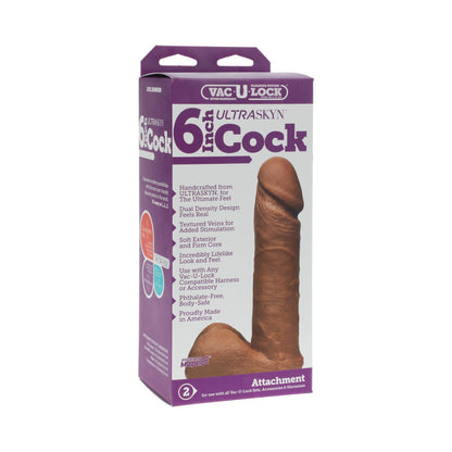 DOC JOHNSON - VAC-U-LOCK - 6-INCH ULTRASKYN COCK BROWN