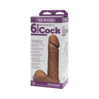 DOC JOHNSON - VAC-U-LOCK - 6-INCH ULTRASKYN COCK BROWN
