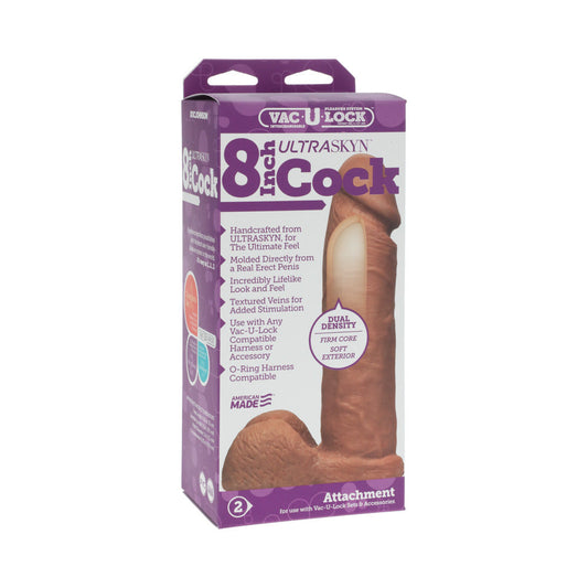 VAC-U-LOCK - 8-INCH ULTRASKYN COCK BROWN